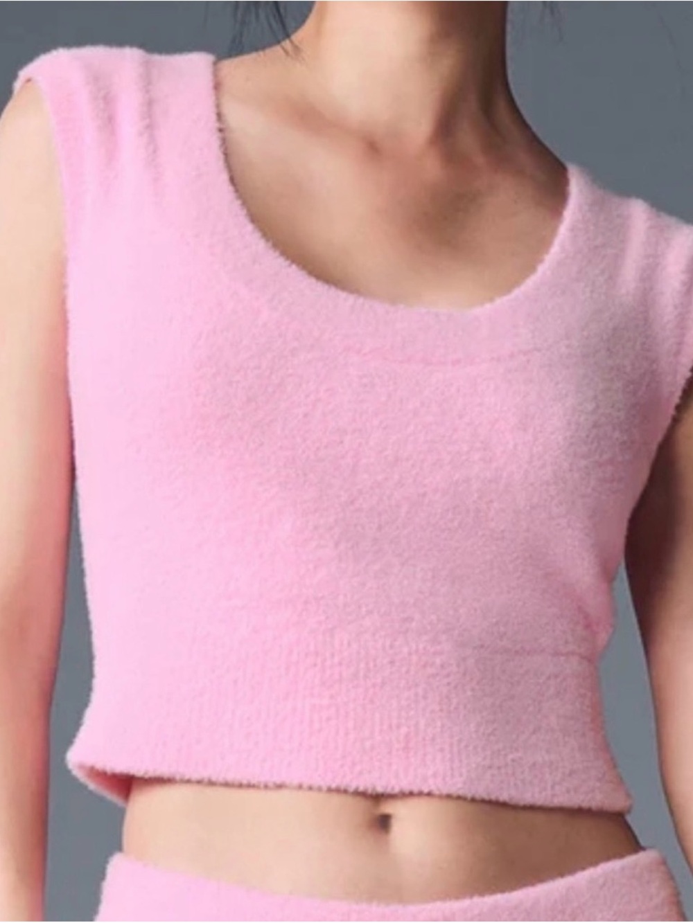 ALO Yoga Pastel Pink Plush Cropped Tank